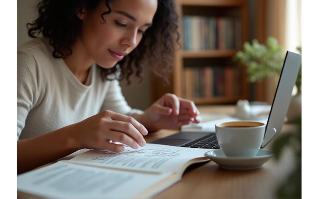 A person engaged in a mentally stimulating activity like reading or puzzling, representing cognitive health and brain power.